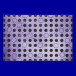 GLOWING PURPLE BLACK CIRCLES POLKADOTS GRUNGE POLK yard signs