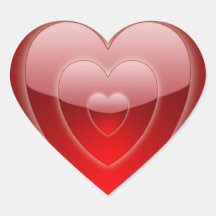 " 'Glowing' Red Heart Trio" Sticker
