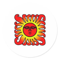 Glowing Red Sun stickers