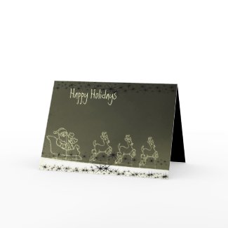 Glowing Santa & Reindeer card