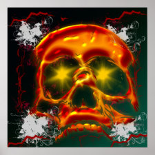 Glowing Skull Poster print
