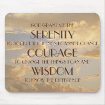 Glowing Sky Serenity Prayer Mousepad