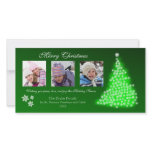 Glowing Snowflake Tree Photocard (green) Custom Photo Card