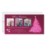 Glowing Snowflake Tree Photocard (magenta) Photo Greeting Card