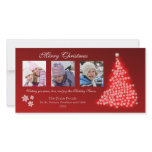 Glowing Snowflake Tree Photocard (red) Photo Greeting Card
