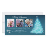 Glowing Snowflake Tree Photocard (teal) Custom Photo Card