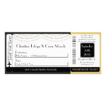 Glowing Summer Li Boarding Pass Wedding Invitation