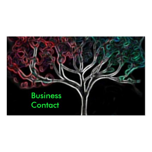 Glowing tree business card template