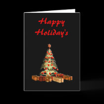 Glowing Tree Happy Holidays cards
