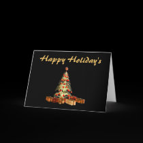 Glowing Tree Happy Holidays cards