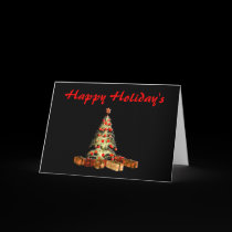 Glowing Tree Happy Holidays cards