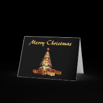 Glowing Tree Merry Christmas cards