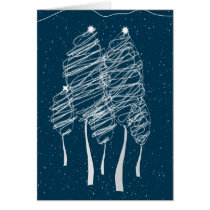 Glowing Trees Holiday Greeting Card cards
