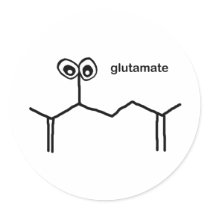Glutamate Neurotransmitter Round Sticker