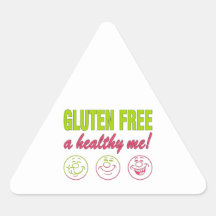 Gluten Free A Healthy Me! Gluten Allergy Celiac Triangle Stickers