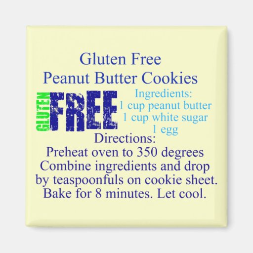 Gluten Free Cookie Recipe Refrigerator Magnet