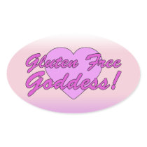 Gluten Free Goddess! Gluten Allergy Celiac Oval Stickers