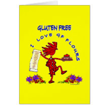 Gluten-Free - I Love GF Flour Design Greeting Card