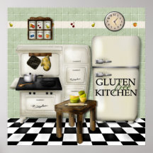 Gluten Free Kitchen Green Print