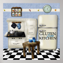 Gluten Free Kitchen Poster - Blue