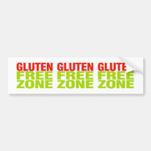 Gluten Free Zone (celiac disease) Bumper Sticker