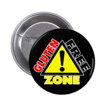 Gluten Free Zone (celiac disease - wheat allergy) Button