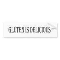 Gluten is Delicious - Clear Background Bumper Sticker