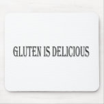 Gluten is Delicious - Clear Background mousepads