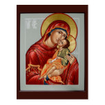 Glykophilousa Mother of God Prayer Card Post Cards