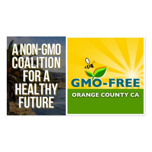 GMO-Free Orange County CA Information Card Business Cards (front side)