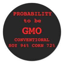 GMO Label Round Sticker
