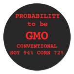 GMO Label Round Sticker