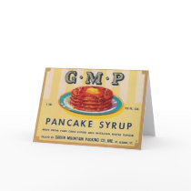 gmp pancake syrup label greeting card