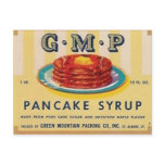 gmp pancake syrup label post card