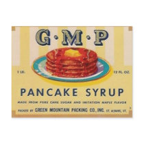 gmp pancake syrup label post card