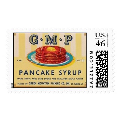 gmp pancake syrup postage stamp by amazingvintage
