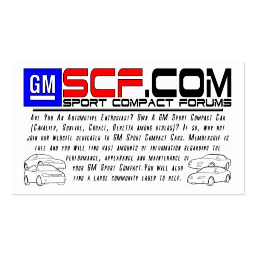 GMSCF.com Business Card (front side)
