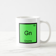 Gn - Gnome Funny Chemistry Element Symbol T-Shirt Coffee Mug