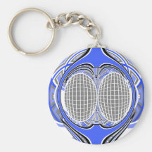 Gnarly superfly in blue and white key chain