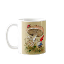 Gnome find a Ladybug and Mushroom Coffee Mugs