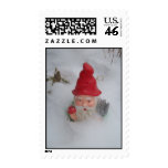 gnome in snow postage