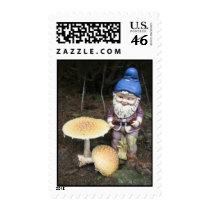 Gnome In The Garden Postage Stamp