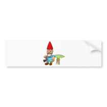 gnome leaning on mushroom bumper sticker