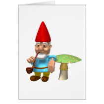 gnome leaning on mushroom cards