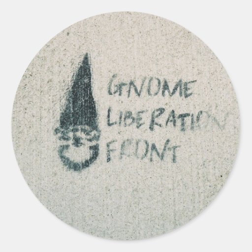 Gnome Liberation Front Classic Round Sticker | Zazzle