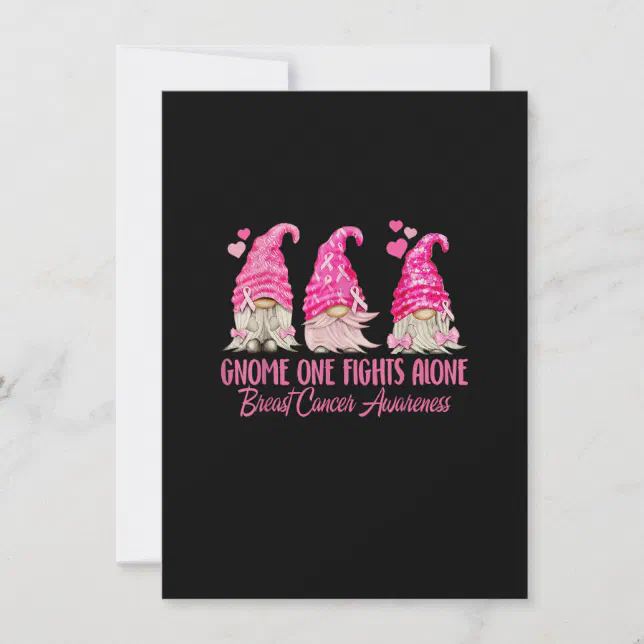 Gnome One Fights Alone Breast Cancer Awareness Pin Invitation Zazzle