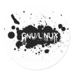 Gnu/Linux Slash Round Sticker