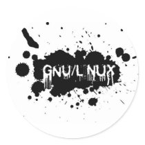 Gnu/Linux Slash Round Sticker