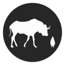GNU + Linux (white) Round Sticker