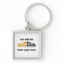 Go Ahead Make Your Move (Reflective Chess Set) Key Chain
